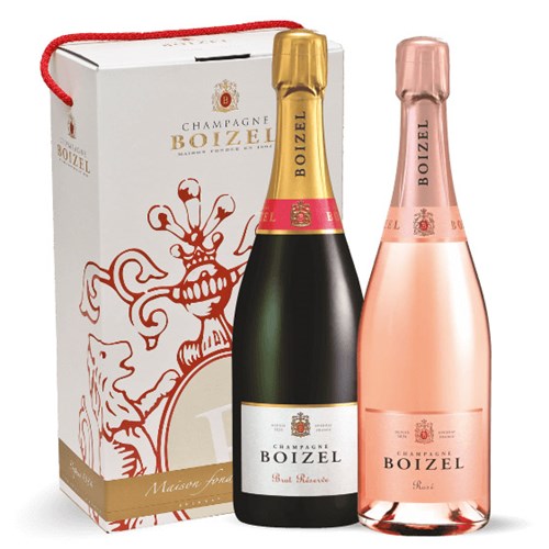 Boizel Brut and Rose Twin 75cl Champagne Gift Box - Customer Favourite